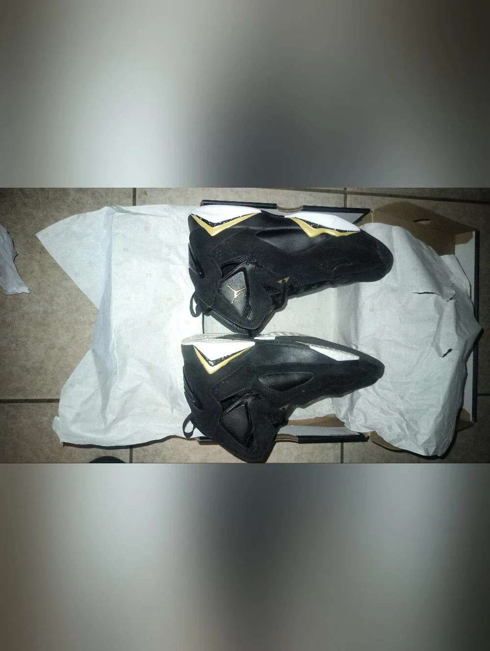 Air Jordan True Flight Men's Black White with Metallic Gold